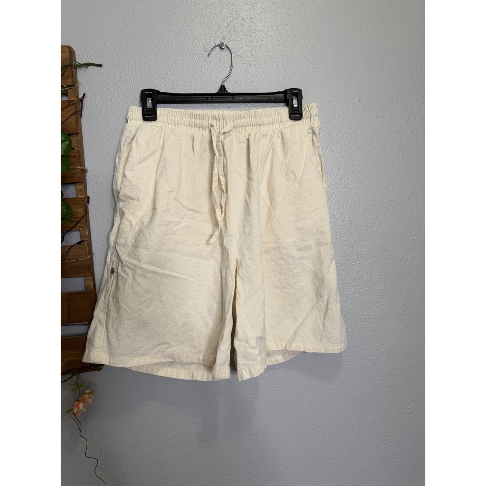 Saint Tropez ZalindaSZ Shorts Women's Size‎ M roll cuff Cotton tan cream